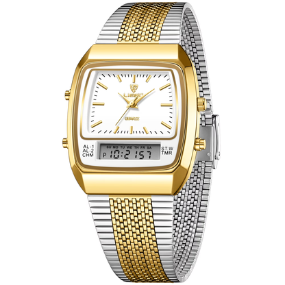 SKMEI Watch for Men Retro Analog Digital Watches Square Dual Display Men's Watches Luxury Stylish Casual Wristwatches