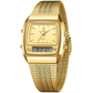 SKMEI Watch for Men Retro Analog Digital Watches Square Dual Display Men's Watches Luxury Stylish Casual Wristwatches
