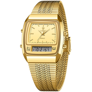 SKMEI Watch for Men Retro Analog Digital Watches Square Dual Display Men's Watches Luxury Stylish Casual Wristwatches