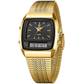 SKMEI Watch for Men Retro Analog Digital Watches Square Dual Display Men's Watches Luxury Stylish Casual Wristwatches