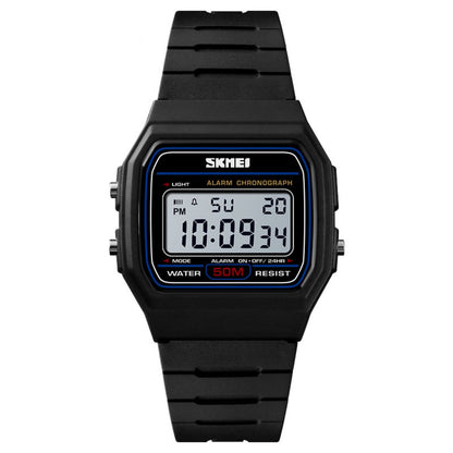SKMEI Watches for Men Military Classic Square Digital with 50M Waterproof Led Light Alarm Chronograph Unisex Wrist Watch