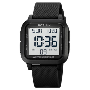 Stylish Bozlun BZ025 TPU Strap Digital Watch Unisex Design Fashionable Single Display Digital Watch