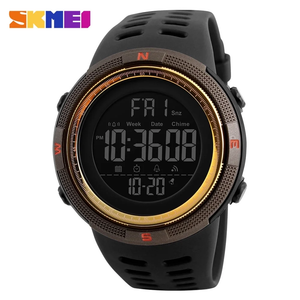SKMEI Men's Watch, Waterproof Digital Sport Watch, Military Digital Watch Alarm Back Light Classic Watch, Gold