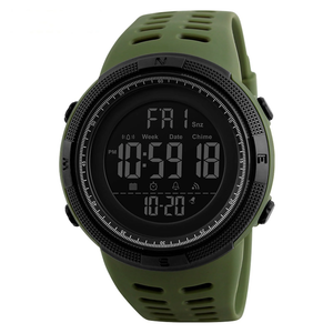 SKMEI Men's Watch, Waterproof Digital Sport Watch, Military Digital Watch Alarm Back Light Classic Large face Watch, Army Green
