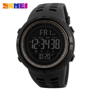 SKMEI Men's Digital Sports Watch Military Electronic Waterproof Watch with Stopwatch Alarm Led Backlight Pu Strap