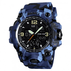 SKMEI Men's Analog Sports Watch Military Watch Outdoor LED Stopwatch Digital Electronic Watches Large Dual Display Waterproof Tactical Army Watches for Men