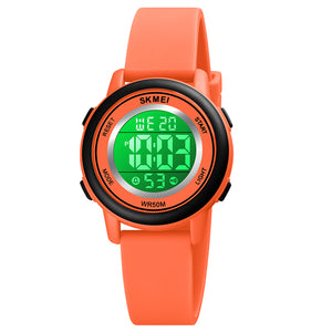 Digital Watch Wristwatch Fashion Multifunction Waterproof Outdoor Sports Luminous Watch for StudentsOrange
