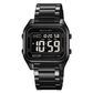 SKMEI Men's Digital Stainless Steel Watch Large Face LED Casual Sport Watches Waterproof Dual Time Date Wristwatch