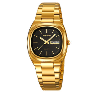 SKMEI Womens Watch Stainless Steel Waterproof Quartz Analog Watches for Women Casual Fashion Wristwatch