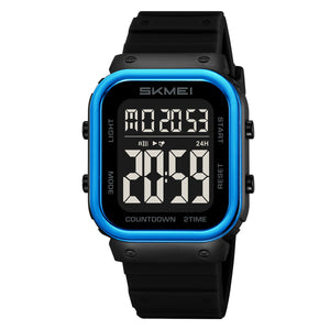 SKMEI Mens Digital Watch Outdoor Sports Waterproof Large Face Wrist Watches with LED Back Ligh/Alarm/Stopwatch