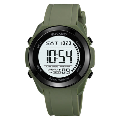 SKMEI Mens Digital Watch, Sport Military Watches for Men Waterproof LED Screen Large Face Tactical Watch with Dual Time Alarm Stopwatch Wrist Watch