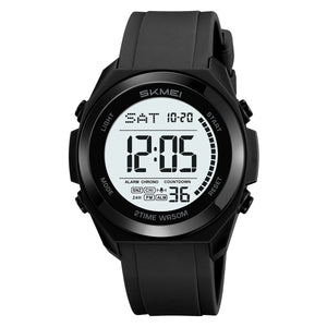 SKMEI Mens Digital Watch, Sport Military Watches for Men Waterproof LED Screen Large Face Tactical Watch with Dual Time Alarm Stopwatch Wrist Watch