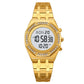 SKMEI Women's Digital Watch Stainless Steel Watch for Women Waterproof Dual Time Date Gift for Women