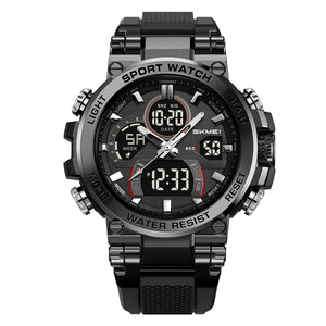 SKMEI Men's Watches Fashion Military Waterproof Big Face Digital Sport Watch with Dual Time Alarm LED Stopwatch