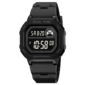 SKMEI Mens Digital Watch Square Sports Military Watches Waterproof Outdoor Chronograph Wrist Watches for Men with Dual Time/LED Back Ligh/Alarm