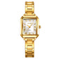 SKMEI Watches for Women Rectangular Ladies Quartz Watch Elegant Dainty Stainless Steel Womens Small Watch