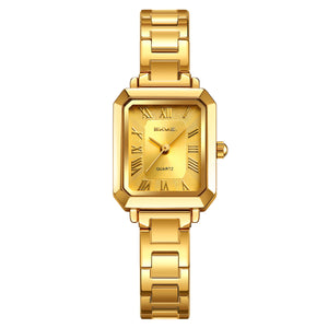 SKMEI Watches for Women Rectangular Ladies Quartz Watch Elegant Dainty Stainless Steel Womens Small Watch