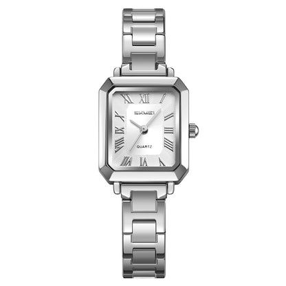SKMEI Watches for Women Rectangular Ladies Quartz Watch Elegant Dainty Stainless Steel Womens Small Watch