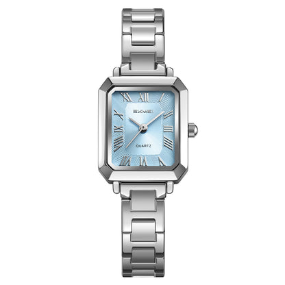 SKMEI Watches for Women Rectangular Ladies Quartz Watch Elegant Dainty Stainless Steel Womens Small Watch