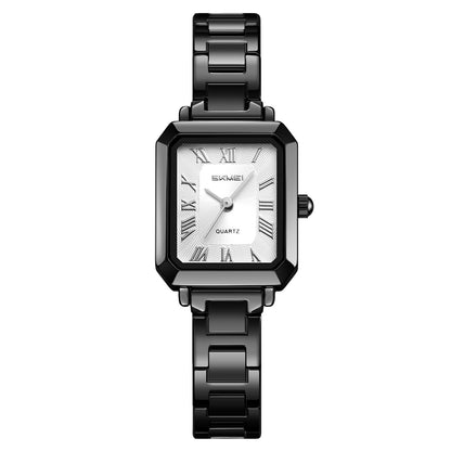 SKMEI Watches for Women Rectangular Ladies Quartz Watch Elegant Dainty Stainless Steel Womens Small Watch