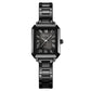 SKMEI Watches for Women Rectangular Ladies Quartz Watch Elegant Dainty Stainless Steel Womens Small Watch