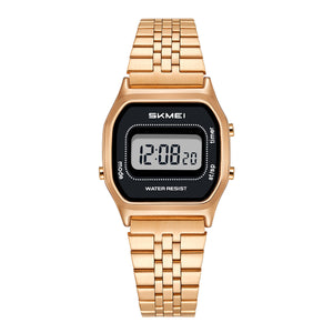 SKMEI Watch for Women Waterproof Digital Watch Square Stainless Steel Women Watch