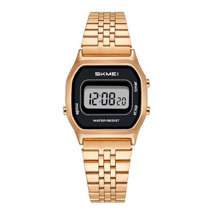 SKMEI Watch for Women Waterproof Digital Watch Square Stainless Steel Women Watch