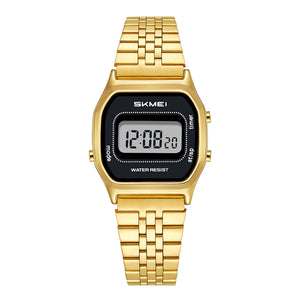 SKMEI Watch for Women Waterproof Digital Watch Square Stainless Steel Women Watch