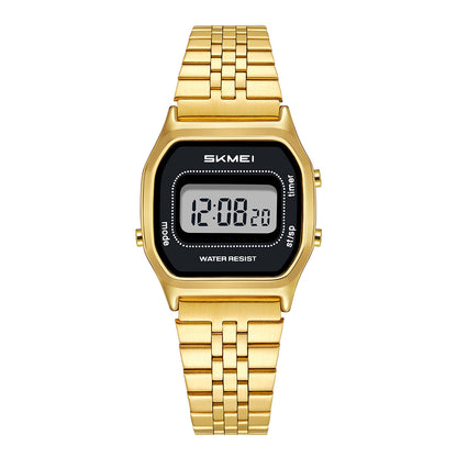 SKMEI Watch for Women Waterproof Digital Watch Square Stainless Steel Women Watch