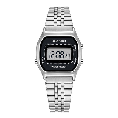 SKMEI Watch for Women Waterproof Digital Watch Square Stainless Steel Women Watch