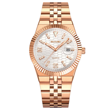 SKMEI Watch for Men Stainless Steel Waterproof Analog Quartz Mens Watches Business Date Luxury Casual Wrist Watch