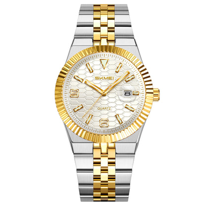 SKMEI Watch for Men Stainless Steel Waterproof Analog Quartz Mens Watches Business Date Luxury Casual Wrist Watch