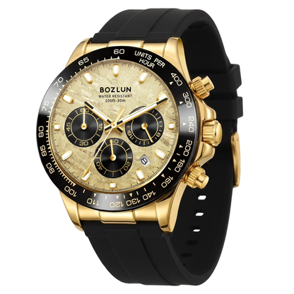 BOZLUN Watches for Men Analog Quartz Waterproof Watch Multifunction Chronograph Luminous Business Mens Watch Casual Silicone Wrist Watches