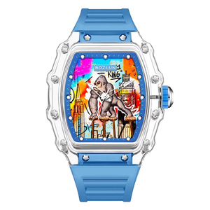 BOZLUN Men Watch Luxury Mechanical Watches self Winding, Luminous Waterproof 3D Dial Watches for Men Blue