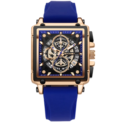 SKMEI Square Watches for Men Chronograph Fashion Business Quartz Watch Luminous Waterproof Casual Wrist Watches Auto Date
