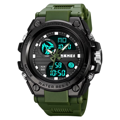 SKMEI Mens Digital Watch Sport Waterproof Watch Analog Military Tactical Watches LED Backlight Alarm Stopwatch Wrist Big Face Watches