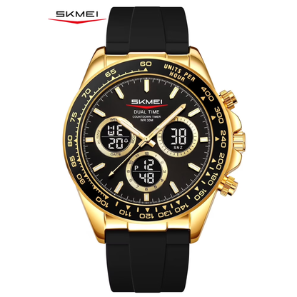 SKMEI Mens Digital Watch Sports Military Waterproof Wristwatch Outdoor Chronograph Watches for Men Backlight Alarm Business Watch,Silicone Watch Band