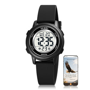 SKMEI Digital Watches Multifunction Waterproof Watch Alarm Luminous，Sports Wristwatch with Bible Verse