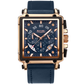 SKMEI Square Watches for Men Chronograph Fashion Business Quartz Watch Luminous Waterproof Casual Wrist Watches Auto Date