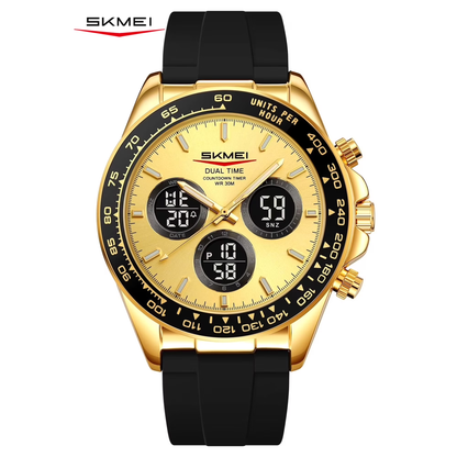 SKMEI Mens Digital Watch Sports Military Waterproof Wristwatch Outdoor Chronograph Watches for Men Backlight Alarm Business Watch,Silicone Watch Band