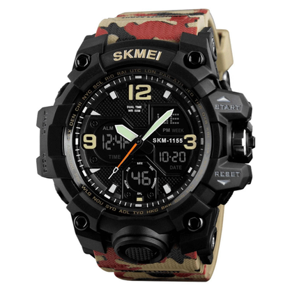 Men's Analog Sports Watch Military Watch Outdoor LED Stopwatch Digital Electronic Watches Large Dual Display Waterproof Tactical Army Watches for Men