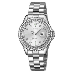 SKMEI Watches for Women Luxury Dress Waterproof Wrist Watch Stainless Steel Ladies Watch with Luminous Date
