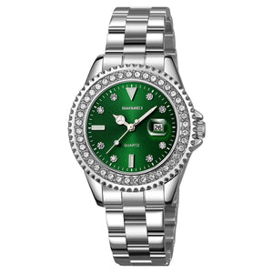 SKMEI Watches for Women Luxury Dress Waterproof Wrist Watch Stainless Steel Ladies Watch with Luminous Date
