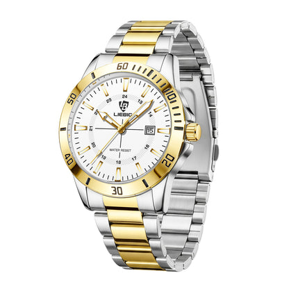SKMEI Watches for Men Luxury Business Quartz Analog Waterproof Wrist Watch Stainless Steel Mens Watch with Date Luminous