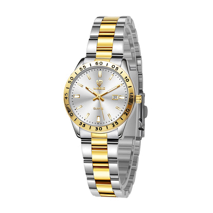 SKMEI Watches for Women Luxury Dress Analog Quartz Women Wristwatch Waterproof Luminous Date Stainless Steel Ladies Watch